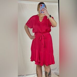 Simply Vera Vera Wang Vibrant Pink Midi Dress